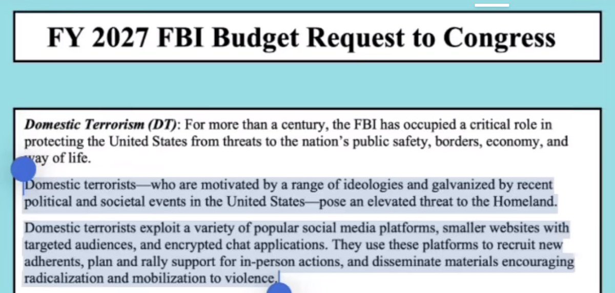 This is what Trump is requesting in the new defense budget for NSPM-7: “proactively hunting Americans suspected of domestic terrorism”

If you meet any of the items in the 1st photo you’re on notice!

NSPM-7 is going to create a Pre Crime Center to hunt you very soon.