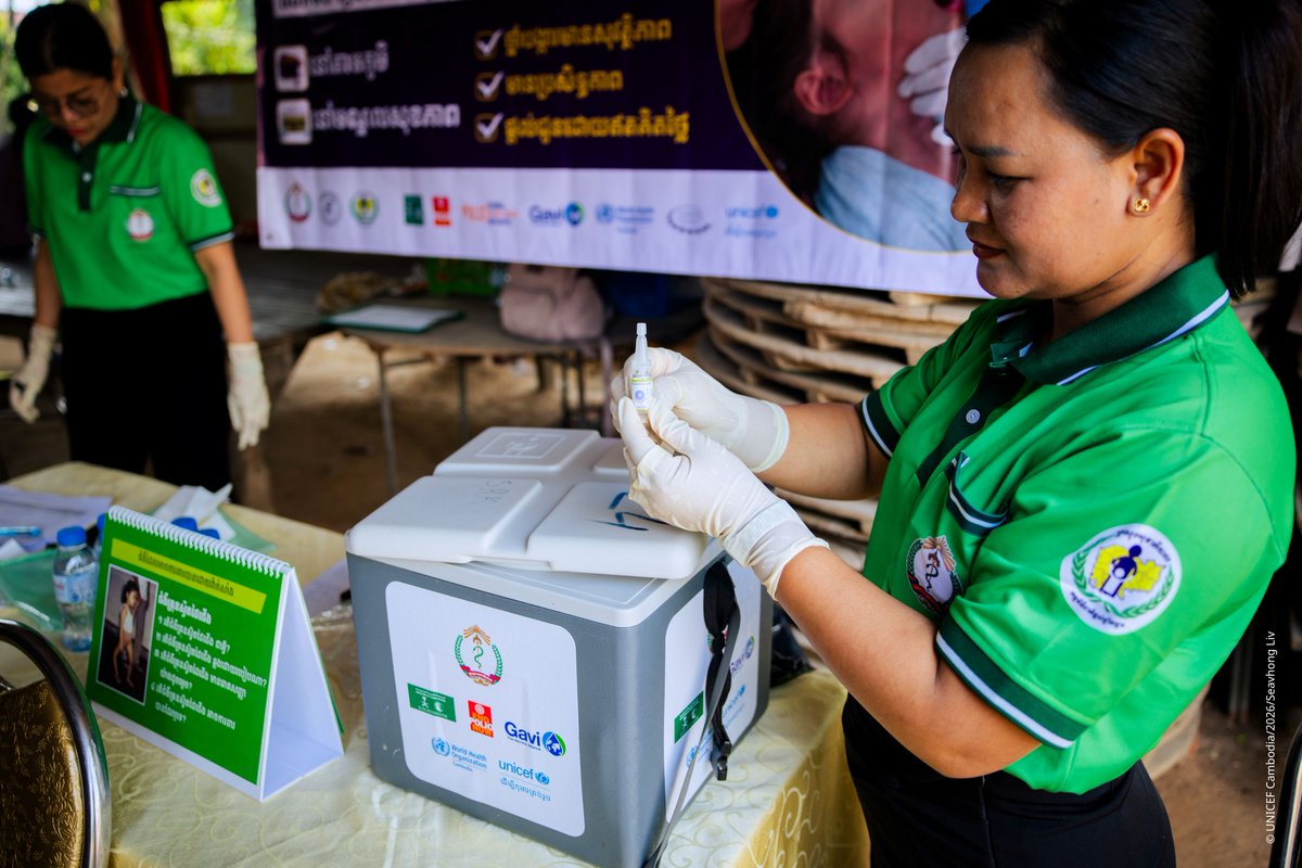 UNICEFCambodia's tweet photo. On today’s World Health Day, we recognize that health is the foundation of every child’s growth, protection, and future. Vaccination 💉💧 gives children the best start in life by protecting them from preventable diseases. https://t.co/Lx8VLaX3ck