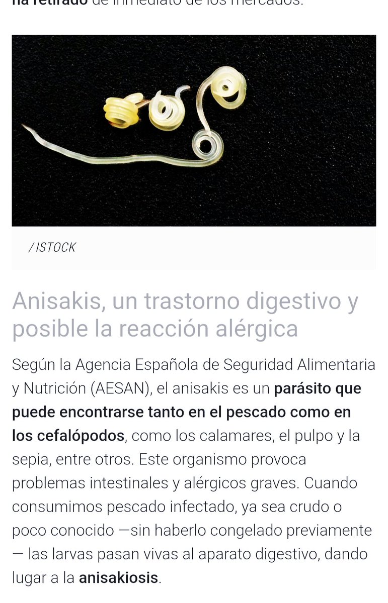 79ff13042e1d4da's tweet image. MERLUZA CONTAMINADA CON ANISAKIS PROCEDENTE DE «MARRUECOS»