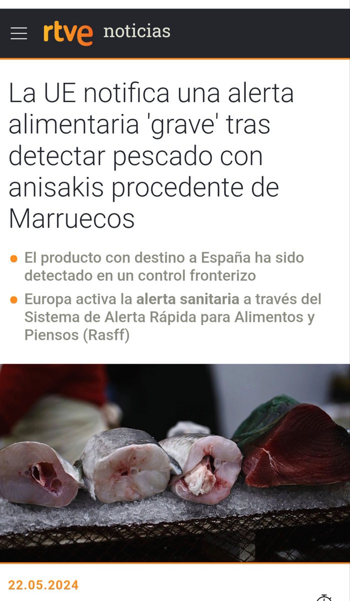 79ff13042e1d4da's tweet image. MERLUZA CONTAMINADA CON ANISAKIS PROCEDENTE DE «MARRUECOS»