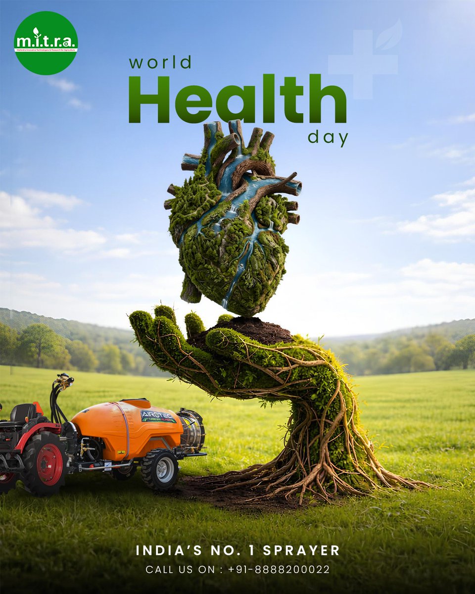 mitrasprayer's tweet photo. 🌱 Healthy soil. Healthy food. Healthy world.

This #WorldHealthDay, M.I.T.R.A. reminds us that #health begins at the roots, in the soil we #nurture &amp; the #crops we grow.

Because when #farming thrives, #communities thrive. 💚

🌐https://t.co/fe57tPDcmt

#Mitra #Agricultre https://t.co/lmowGRfV5C