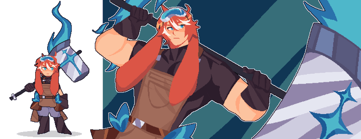 wolfboybara's tweet image. bara rabbit guy i made for a class