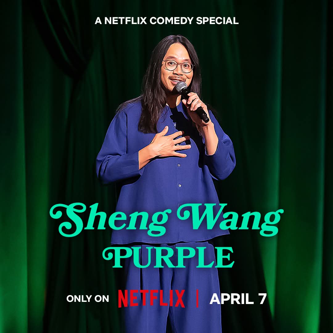 CinemaRareIN's tweet image. Sheng Wang shares his thoughts on edible bras, braving the ghosts in your house and guarding expensive berries from your friends' kids.

Stand-up comedy special #ShengWang: #Purple (2026), now streaming on @NetflixIndia.