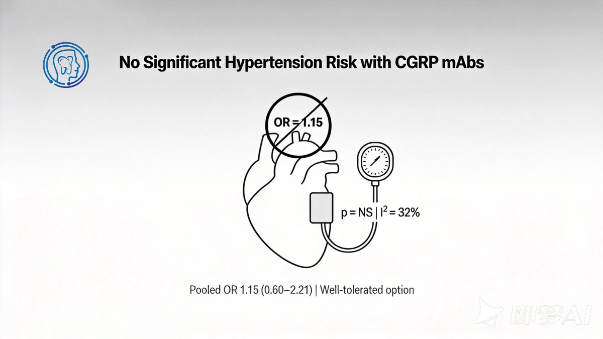 OFPH_1987's tweet photo. 🧠 CGRP monoclonal antibodies for migraine: no significant hypertension risk, good tolerability. Slightly higher adverse events, but remains a viable treatment option.

#Migraine #CGRP #Hypertension #MetaAnalysis

🔗Read more:https://t.co/cnypO6hdVH https://t.co/P0yzYeRf7x
