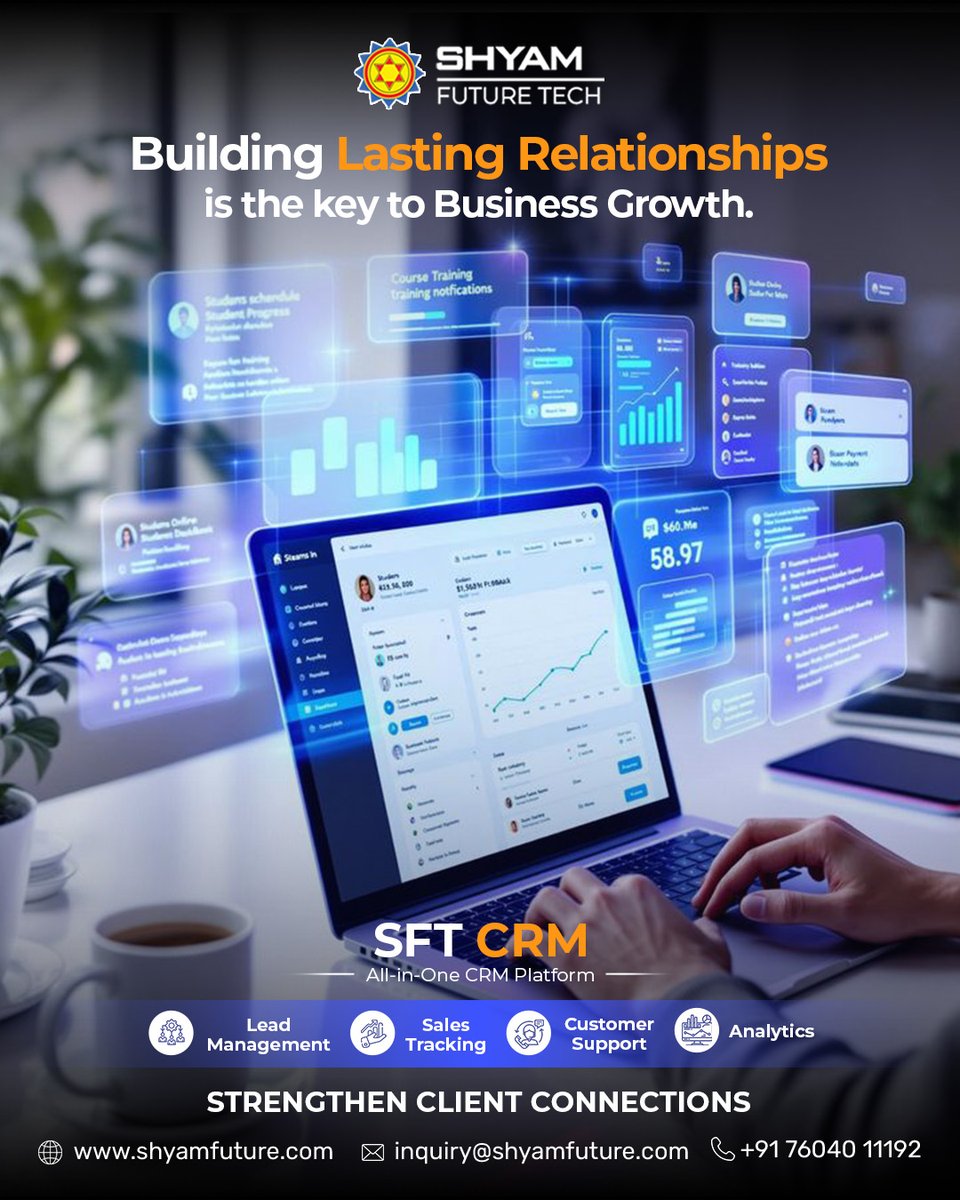 shyamfuturetech's tweet photo. Building lasting relationships is the key to business growth!

SFT CRM empowers organizations with smart tools for lead management, tracking, customer support, &amp; analytics all in one intuitive platform.

Drive engagement
Boost sales
Deliver exceptional customer experiences https://t.co/ZpeYWvrvSL