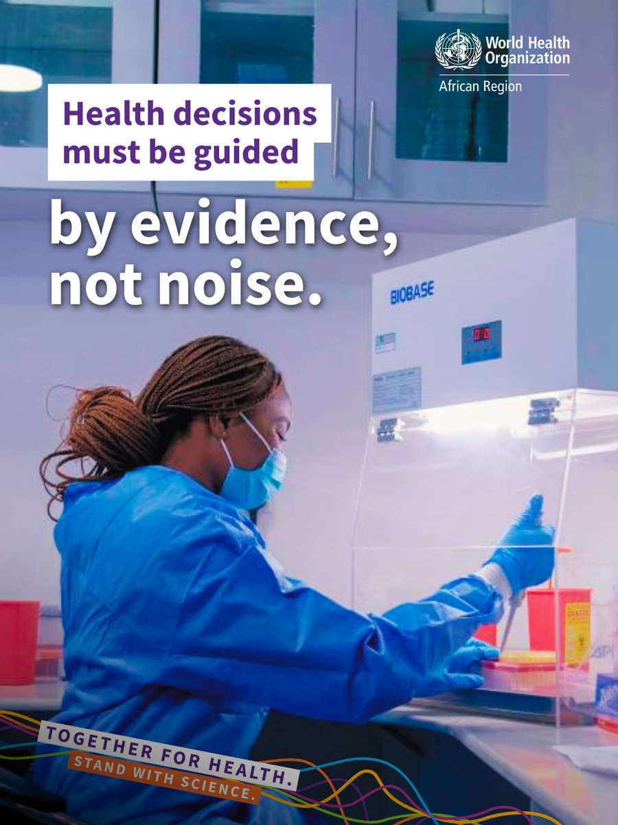 WHOAFRO's tweet photo. Today is #WorldHealthDay.

Every breakthrough, every treatment, every life saved starts with science.

Decades of scientific progress have made longer lives, better prevention and life-saving care possible.

Across Africa, science is driving solutions that save lives and shape global health.

Together for health. #StandWithScience 💙 https://t.co/tW60SqeZrN