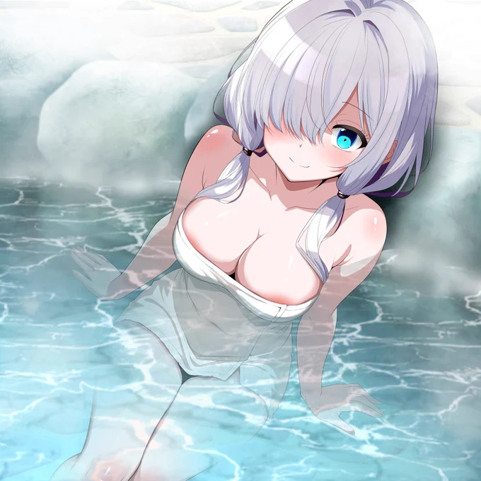 ご依頼作品を納品しましたので公開します 都道府県擬人化漫画「#うちのトコでは」の山形ちゃん 描きました(∩'∀`)∩ 冬の雪降る山形県内の温泉での露天風呂でまったり 山形ちゃんとのんびり旅して語らいたい #Skebリクエスト募集中
