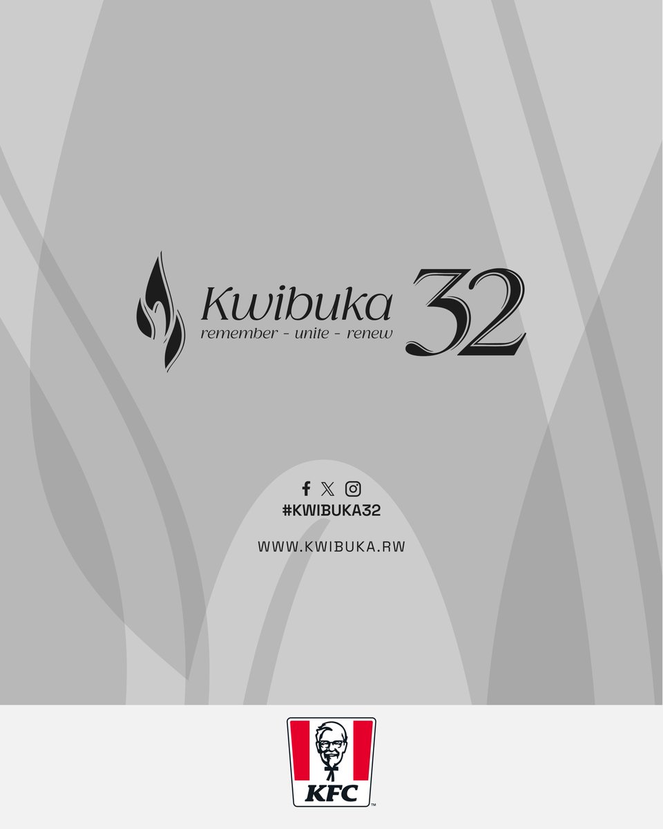 KFCinRwanda's tweet image. Today, we remember the 1994 Genocide against the Tutsi as we mark its 32nd commemoration. 🕊️

We honor the lives lost, stand in solidarity with survivors, and hold space for reflection, unity, and hope.

#Kwibuka32 #NeverAgain #RememberTogether