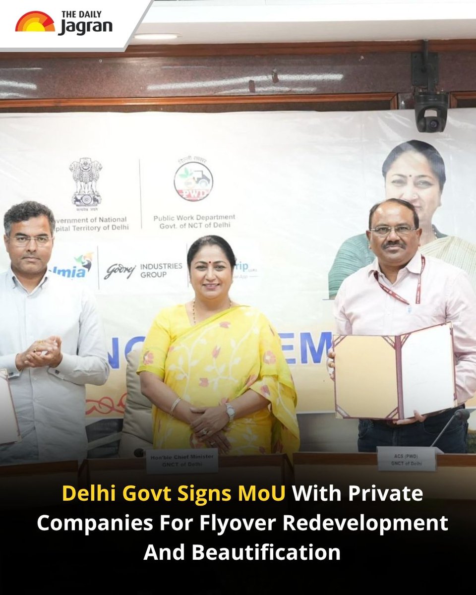 TheDailyJagran's tweet image. The Delhi government, led by Rekha Gupta, has partnered with private firms to revamp spaces under flyovers. The project aims to enhance cleanliness, aesthetics, and cultural identity, with Hanuman Setu set to feature Ramayana-themed artwork.

#DelhiDevelopment #RekhaGupta