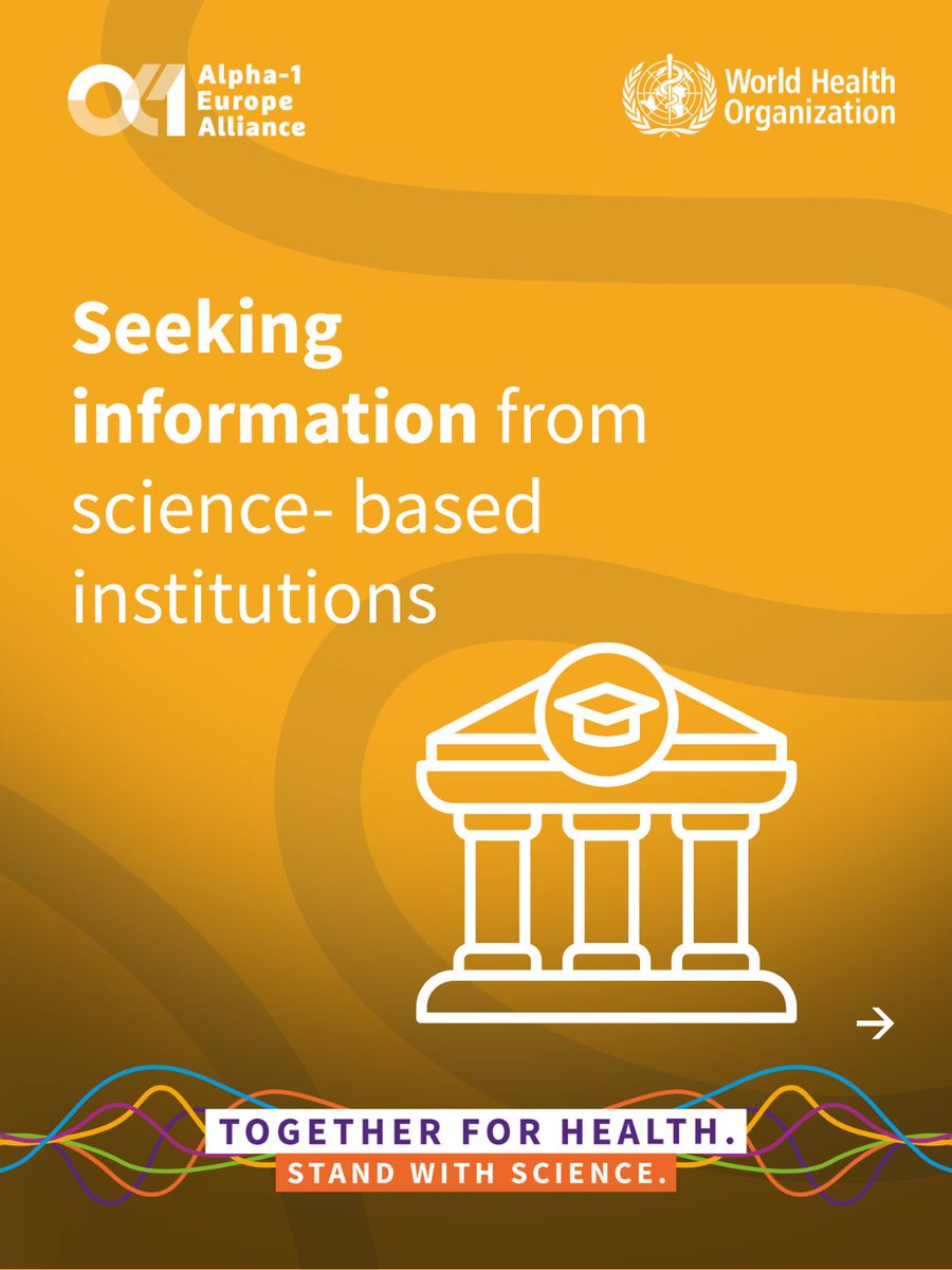 alpha1europe's tweet image. This #WorldHealthDay, we highlight the importance of evidence-based decisions for the #AATD community 🔬

Trust science-based info to:
• protect lung, liver &amp;amp; skin health
• support early diagnosis
• guide treatment decisions
• improve quality of life

Science drives earlier