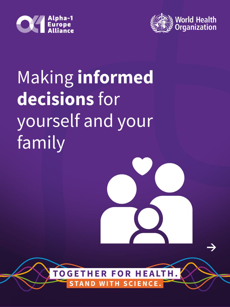 alpha1europe's tweet image. This #WorldHealthDay, we highlight the importance of evidence-based decisions for the #AATD community 🔬

Trust science-based info to:
• protect lung, liver &amp;amp; skin health
• support early diagnosis
• guide treatment decisions
• improve quality of life

Science drives earlier