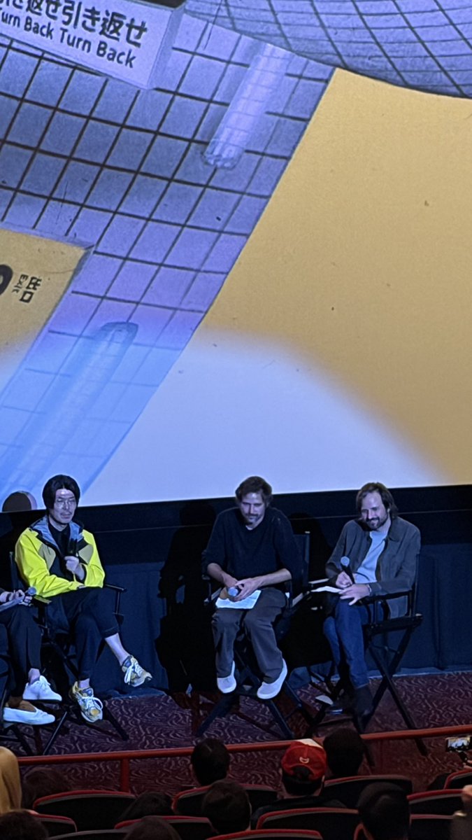 ZHJB1's tweet photo. Early screening of Exit 8. The Duffer brothers came to moderate the Q&amp;A with Director Genki Kawamura. They were so nice and took pictures with fans! 📸 #Exit8 #DufferBrothers @exit8_movie https://t.co/oGjafzq5LO