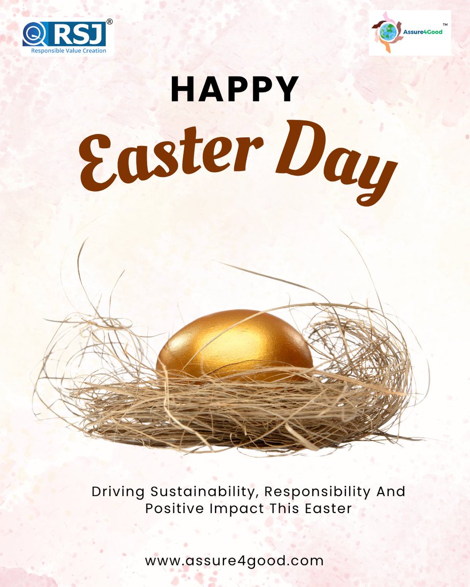 Assure4Good's tweet photo. Happy Easter from Assure4Good! 🐣💖
May this joyful season inspire responsible practices, sustainability, and a better tomorrow for all. ��✨

#HappyEaster #Assure4Good #Sustainability #ResponsibleBusiness #BetterTomorrow #SpringJoy https://t.co/jVn7LRdJMI