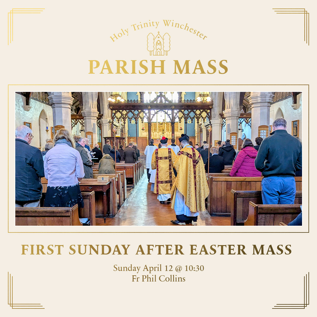 HolyTrinWin's tweet photo. Join us this Sunday at 10:30 on Upper Brook Street in Winchester for the first Sunday after Easter Mass. There will be Sunday School for the kiddos and coffee hour after. Hope to see you there!
#winchester https://t.co/3n4I2wAUwH