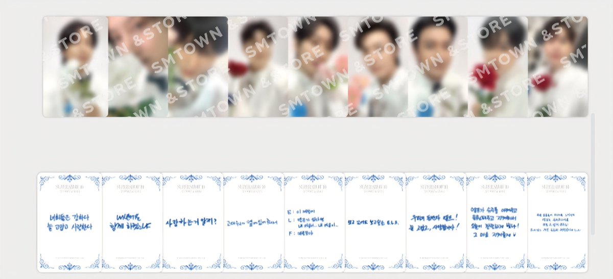 epilogue_SJ's tweet photo. 슈퍼주니어 SUPER SHOW 10 SJ-CORE MD MINI BROCHURE 포토카드 뒷면 멤버별 메시지

👼이특: 너희들은 강하다 늘 고맙고 사랑한다
🍒희철: 내년에도 함께 하겠느냐
☁️예성: 사랑하는 거 알지?
🔎신동: 고마워~ 옆에 있어줘서
💎은혁: E: 이 세상에 L: 엘프가 없다면 내 마음이... 내 마음이.. F: 애플 거야
🐠동해: 보고 있어도 보고싶은 E.L.F.
���시원: 우리의 동반자 엘프! 늘 고맙고, 사랑합니다!
🦒려욱: 엘프가 슈주를 아껴주고 응원해주고 ~서 오늘이 찬란하게 빛나! 그 마음 지켜줄게♥︎
🐧규현: (글씨 작아서 해석 불가)