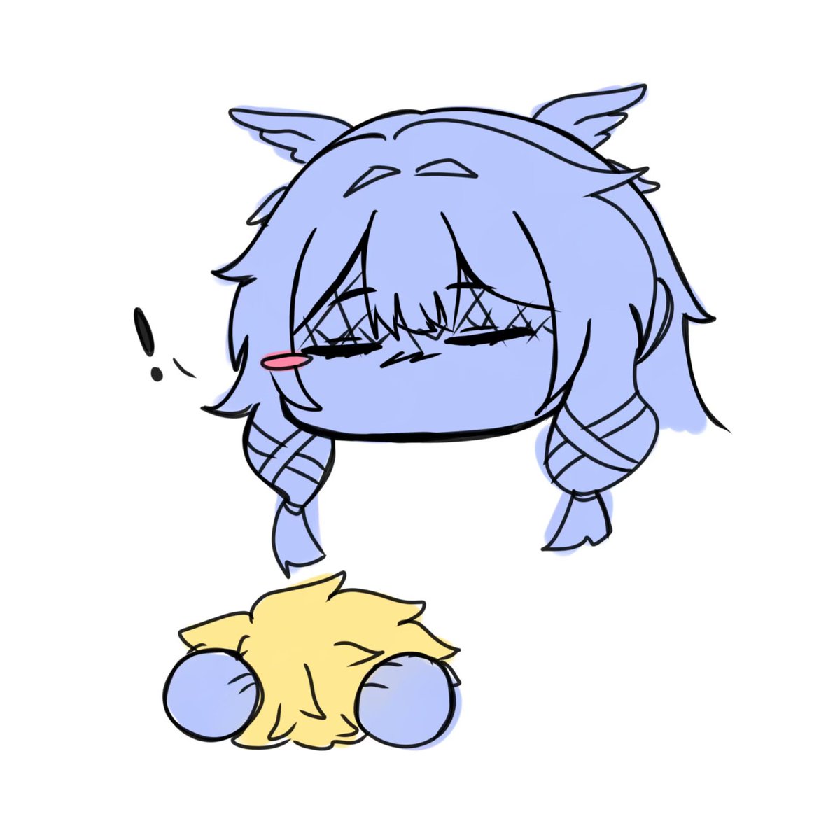 timelyvarbina's tweet photo. When your partner got turned into a plush 🤔

#varbina #varka #columbina #GenshinImpact https://t.co/rO9Mwy65OM