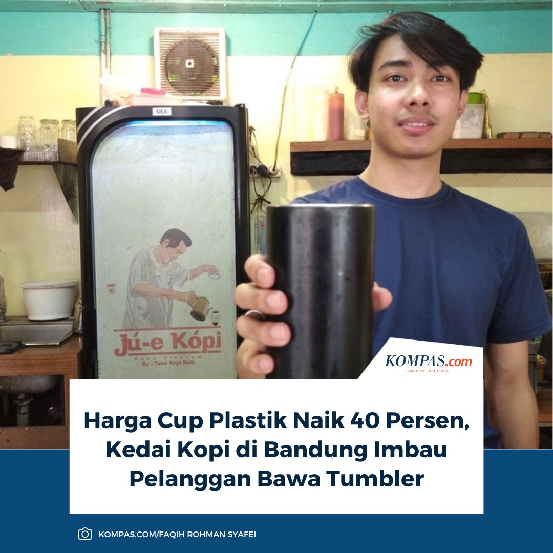 kompascom's tweet image. "Sudah lama memang ada beberapa customer sudah membawa tumbler untuk ngopi. Momennya harga plastik naik, ya kami imbau," kata Fitra. 

Baca selengkapnya: bandung.kompas.com/read/2026/04/0…

~SN #hargaPlastik #plastik #bandung