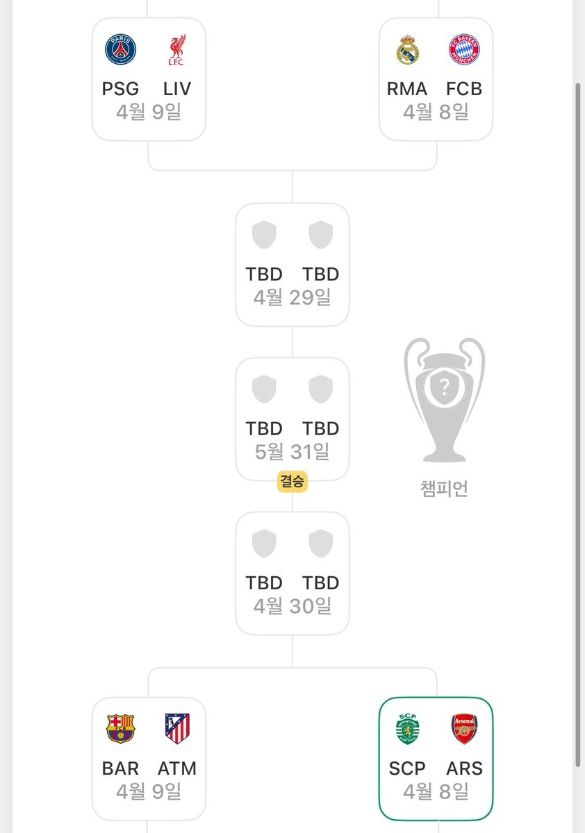 UCL 일정 언급 게시물 이미지