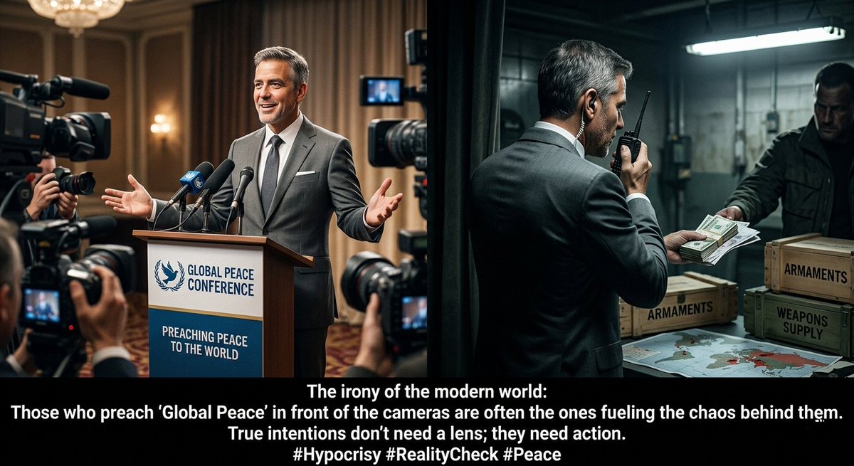 NebulaS52886's tweet image. The irony of the modern world: Those who preach 'Global Peace' in front of the cameras are often the ones fueling the chaos behind them. True intentions don't need a lens; they need action.
#Hypocrisy #RealityCheck #Peace