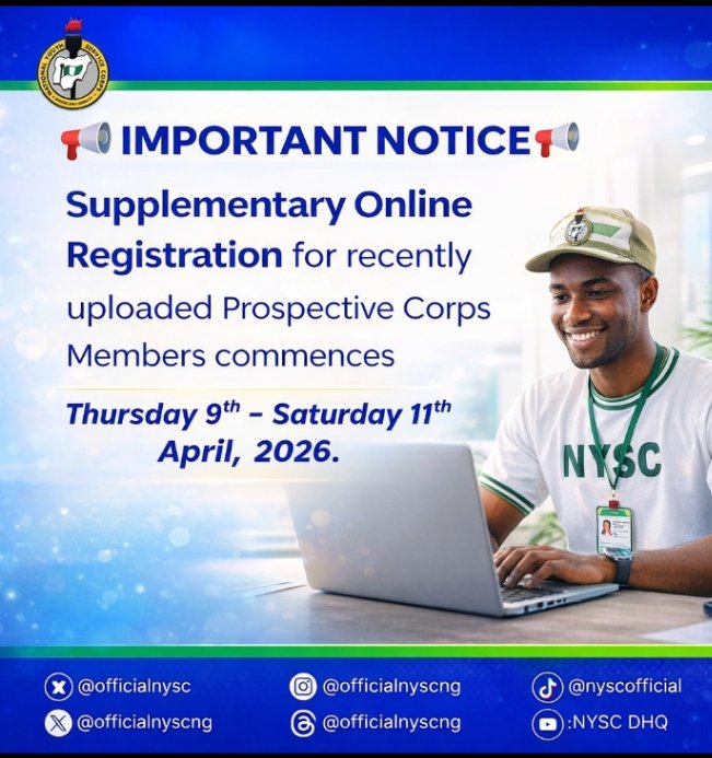 Corpers_NG's tweet image. Get ready! It starts on Thursday
#PCMs
#Nysc2026 
#CampPreparation 
#batcha2026 
#StayReady
