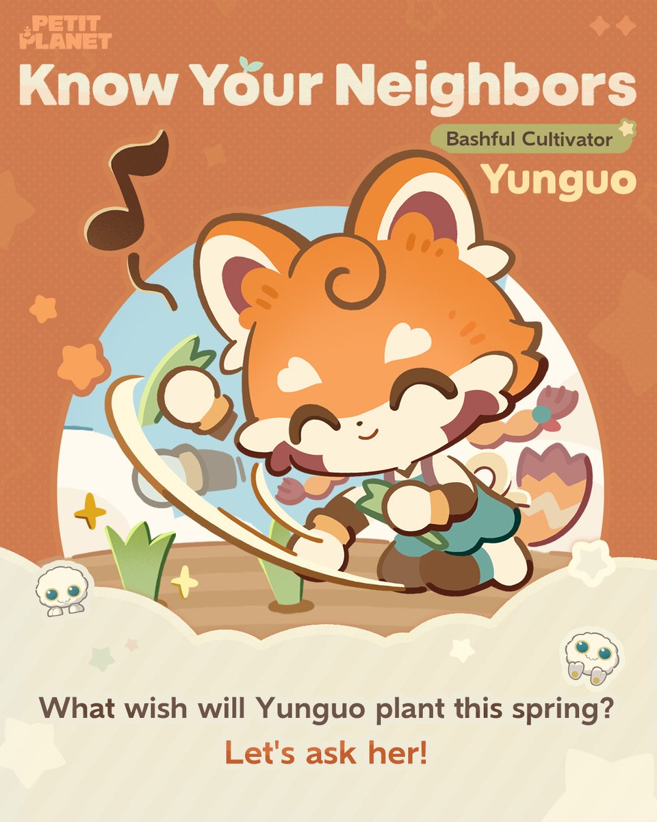 PetitPlanetGame's tweet photo. #KnowYourNeighbors Bashful Cultivator 🌾 Yunguo
🔍Look who's out in the fields again today, carefully tending her sproutsies!
What surprises will this spring bring?
Let's ask Yunguo what wish she's planting this spring!

🎁Share your thoughts below for a chance to win a $10 gift card!
#PetitPlanet
#PetitPlanetStardriftTest