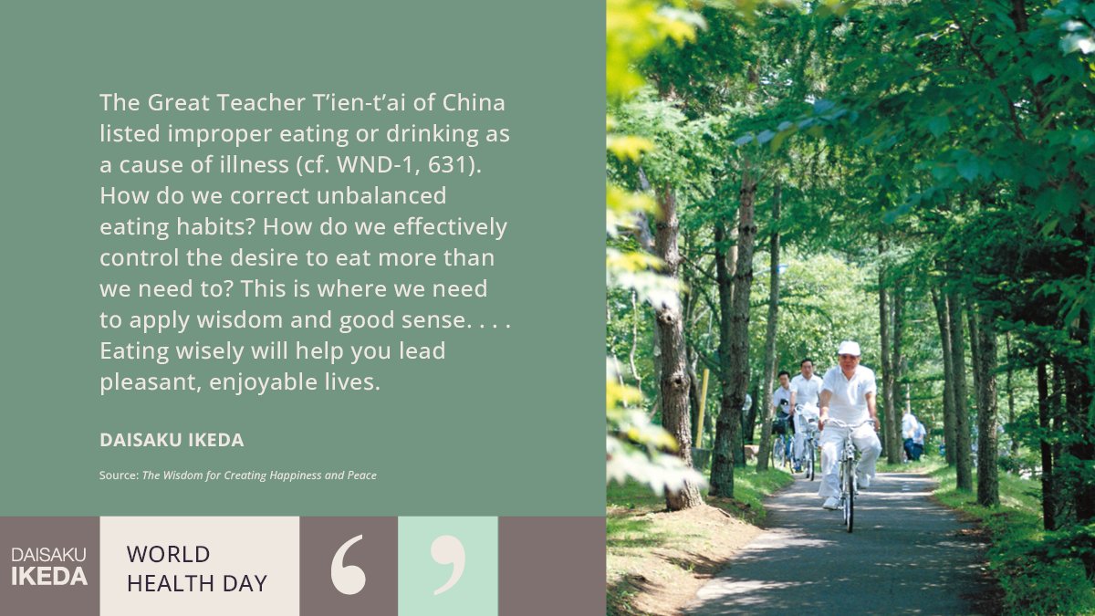 Long before modern conversations about well-being became widespread, ancient wisdom illuminated the connection between daily habits and health. On #WorldHealthDay, we share a perspective from Daisaku Ikeda and ask “What steps are you taking to support your health and well-being?”