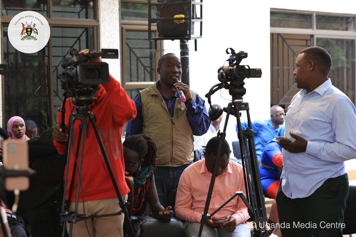 david_serumaga's tweet image. #HappeningNow at @UgandaMediaCent: Dr. Dennis K. Mugimba, the AFCON Chairperson, Communications and Signage Sub-Committee, is Addressing the Media on the Inter-Sectoral Arrangements for the Successful Co-Hosting of the TotalEnergies CAF AFCON PAMOJA 2027. @kasujja @DeKaMug