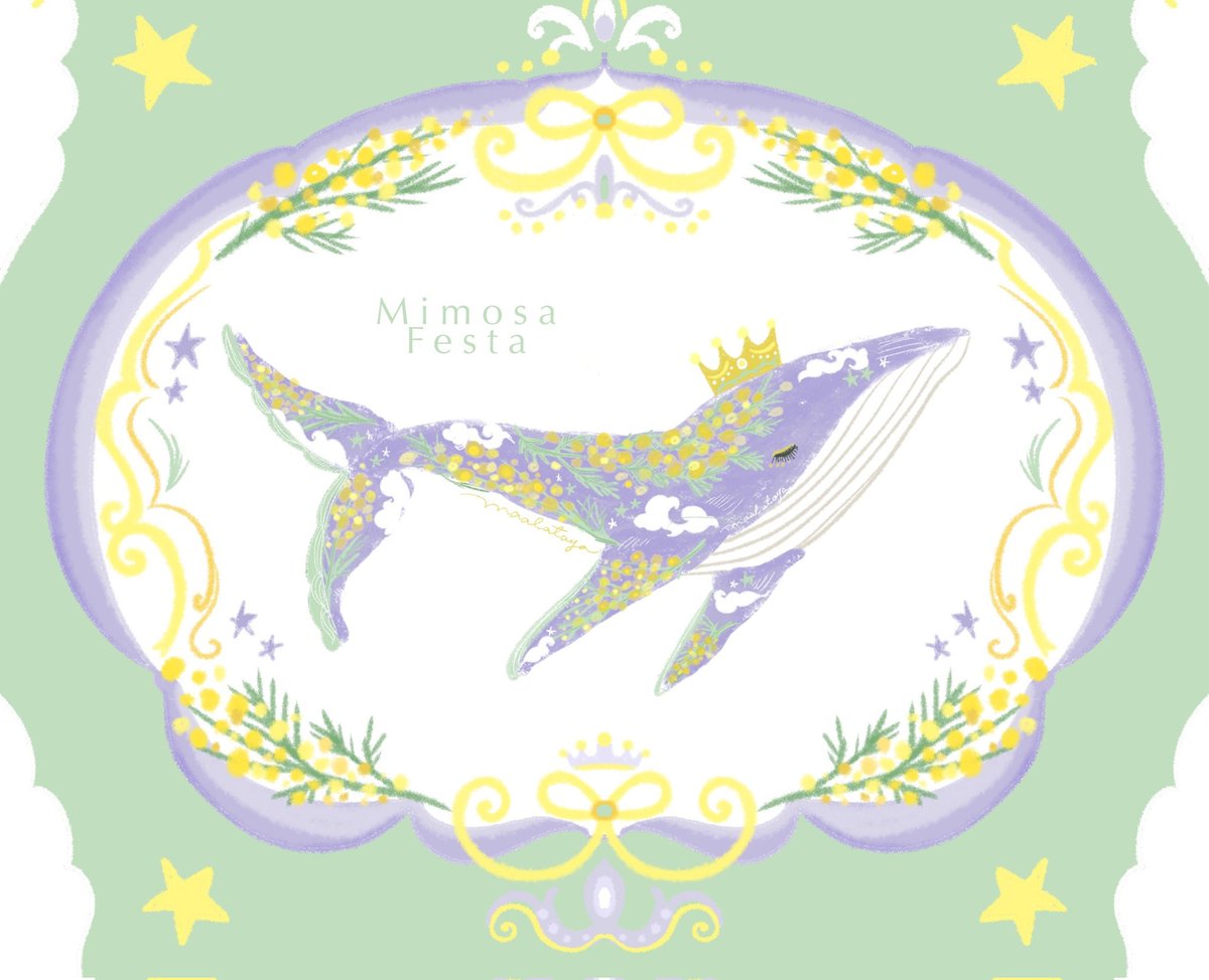 花咲くクジラたちを
描いています