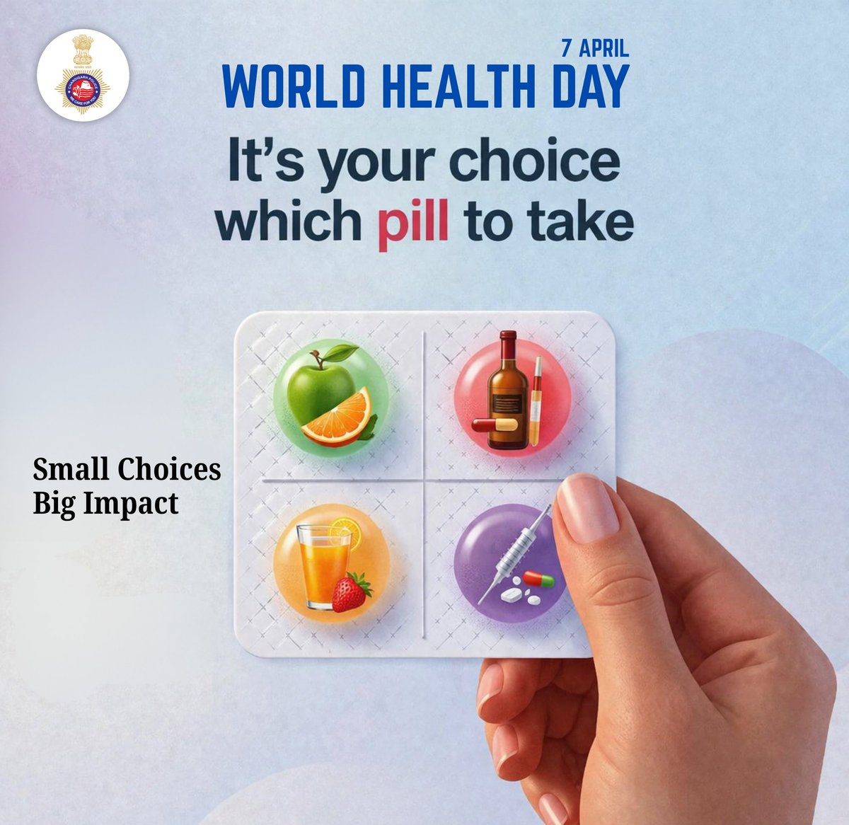 ChdPol's tweet image. Healthy habits aren’t hard—just a choice away.
Choose wisely. 
#WorldHealthDay #HealthyChoices #SayNoToDrugs