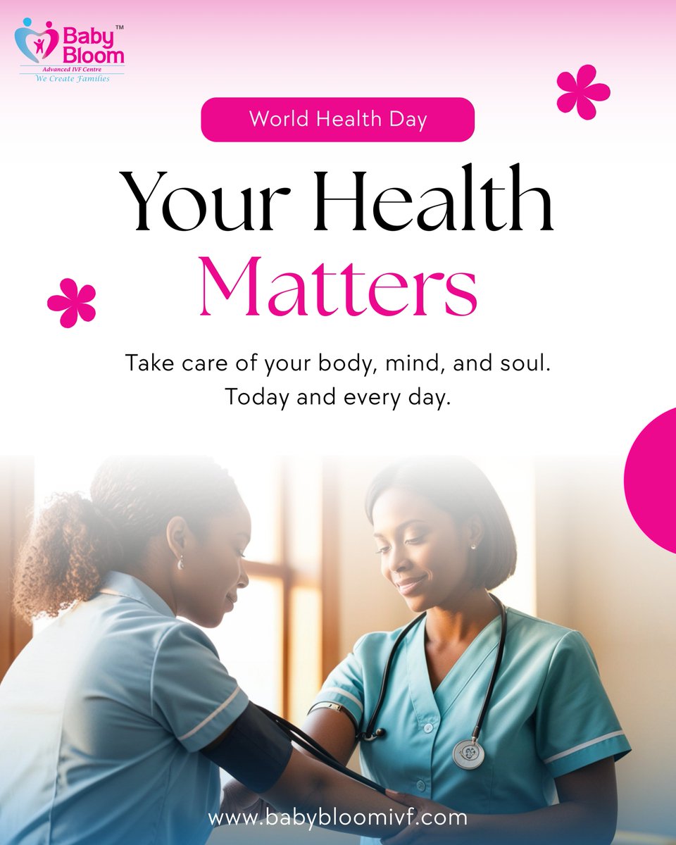 BabybloomI41251's tweet image. World Health Day Special | Baby Bloom IVF

Your health is your greatest strength—because a healthy body and mind create the foundation for a happy future

Visit: babybloomivf.com

Call Now: +91 9266045700

#WorldHealthDay #YourHealthMatters #BabyBloomIVF #IVFJourney