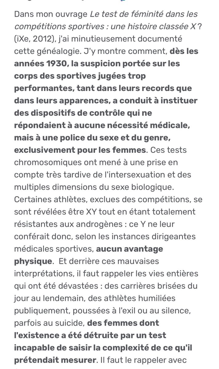 SashaBeckermann's tweet photo. Très fière de vous proposer cette semaine dans la newsletter de @Backseat_fr une longue interview d'@AnaisBohuon sur les tests de féminité du CIO. Il était important de balayer l'intégralité de leur histoire, de comprendre pourquoi ils ne sont scientifiquement pas pertinents. https://t.co/VvAoRVSbm7