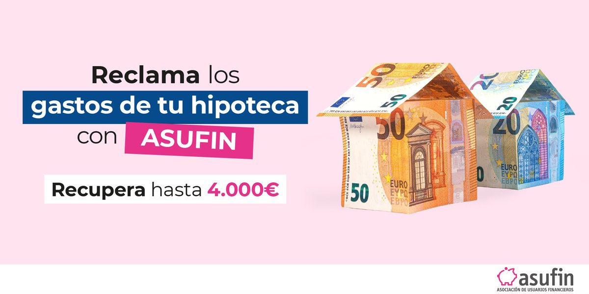 asufin_'s tweet photo. ❗️¿Te obligaron a pagar los gastos de tu #hipoteca? ¿Y la comisión de apertura?
¡Puedes recuperar hasta 4.000€!💸
✅ #Reclama con #ASUFIN y recupera lo que has pagado de más.
🔗 https://t.co/eEsoCEdBEu https://t.co/qgCB8CUm82