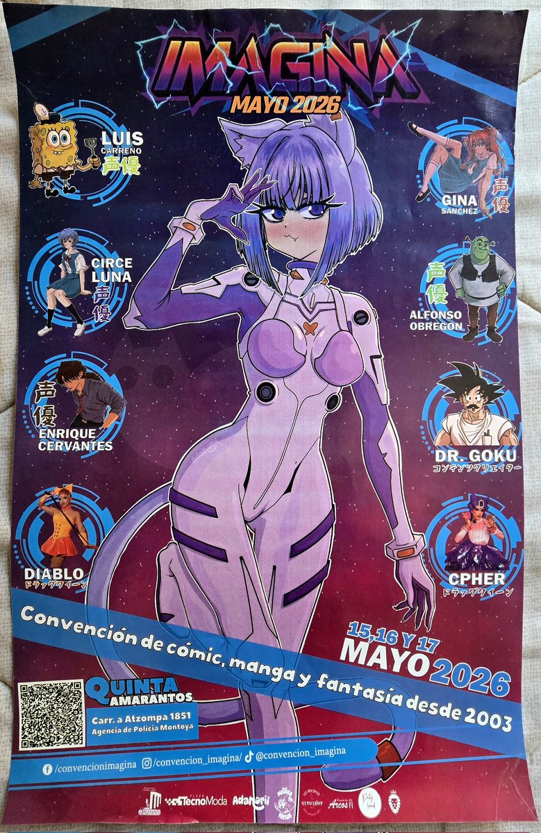 zattoru24's tweet photo. Listos para la Convención Imagina 2026 de Mayo!

Conseguí el póster y el hype está por las nubes

Shrek, Bob Esponja y pura leyenda del doblaje y la creación de contenido en Oaxaca
 ​Listos para los Vlogs? ¡Allá nos vemos! 📹📸
.
.
.
#ConvencionImagina #imagina2026
#anime #comic https://t.co/iyVub2awHi