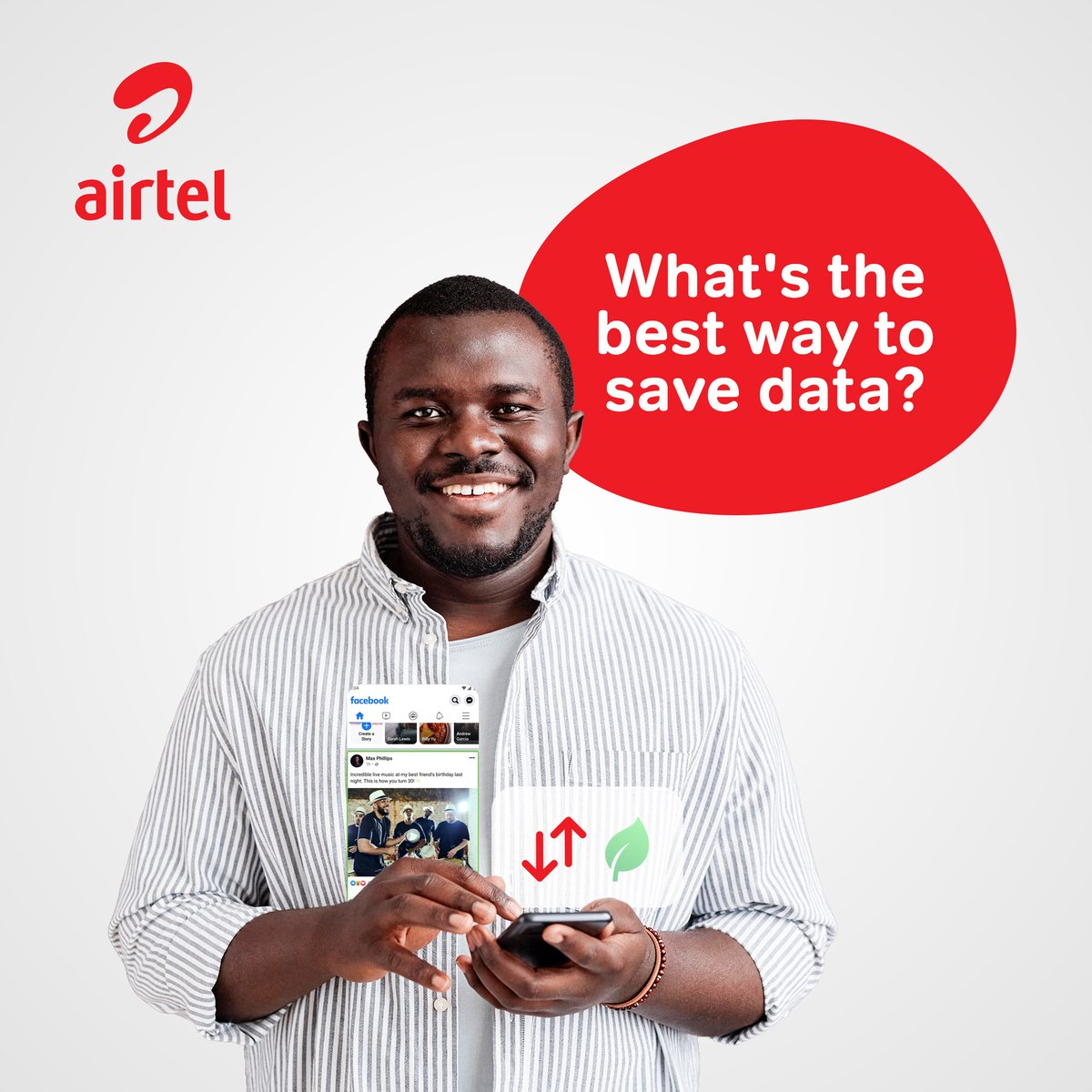 AirtelMalawiPlc's tweet photo. We all have our little data-saving tricks - what’s yours?💡
Share your tip below 👇🏽
Best answers before 5PM win a ChezaFaya weekly bundle (3.5GB + 50 mins + 115 SMS).
The first 50 people get to win!
#AirtelMalawi #DataSavingTips #AirtelTrivia https://t.co/ff9hwQk6Ap