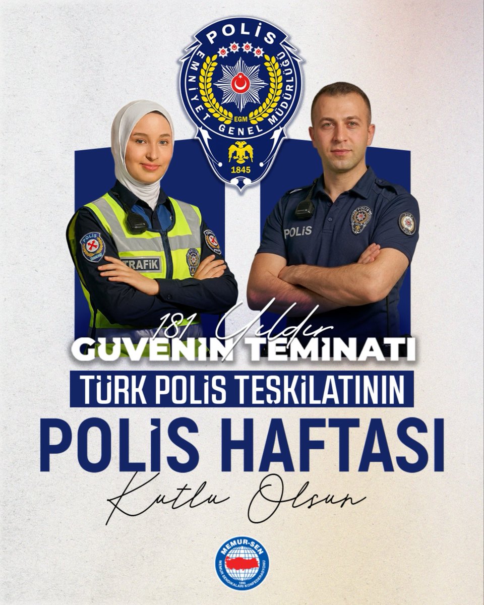 Milletimizin huzur ve güvenliği için gece gündüz demeden fedakârca görev yapan emniyet teşkilatımızın Polis Haftası’nı kutluyoruz.

Kamu düzeninin tesisi, toplumsal barışın korunması ve vatandaşlarımızın can ve mal güvenliğinin sağlanması noktasında büyük bir özveriyle görev
