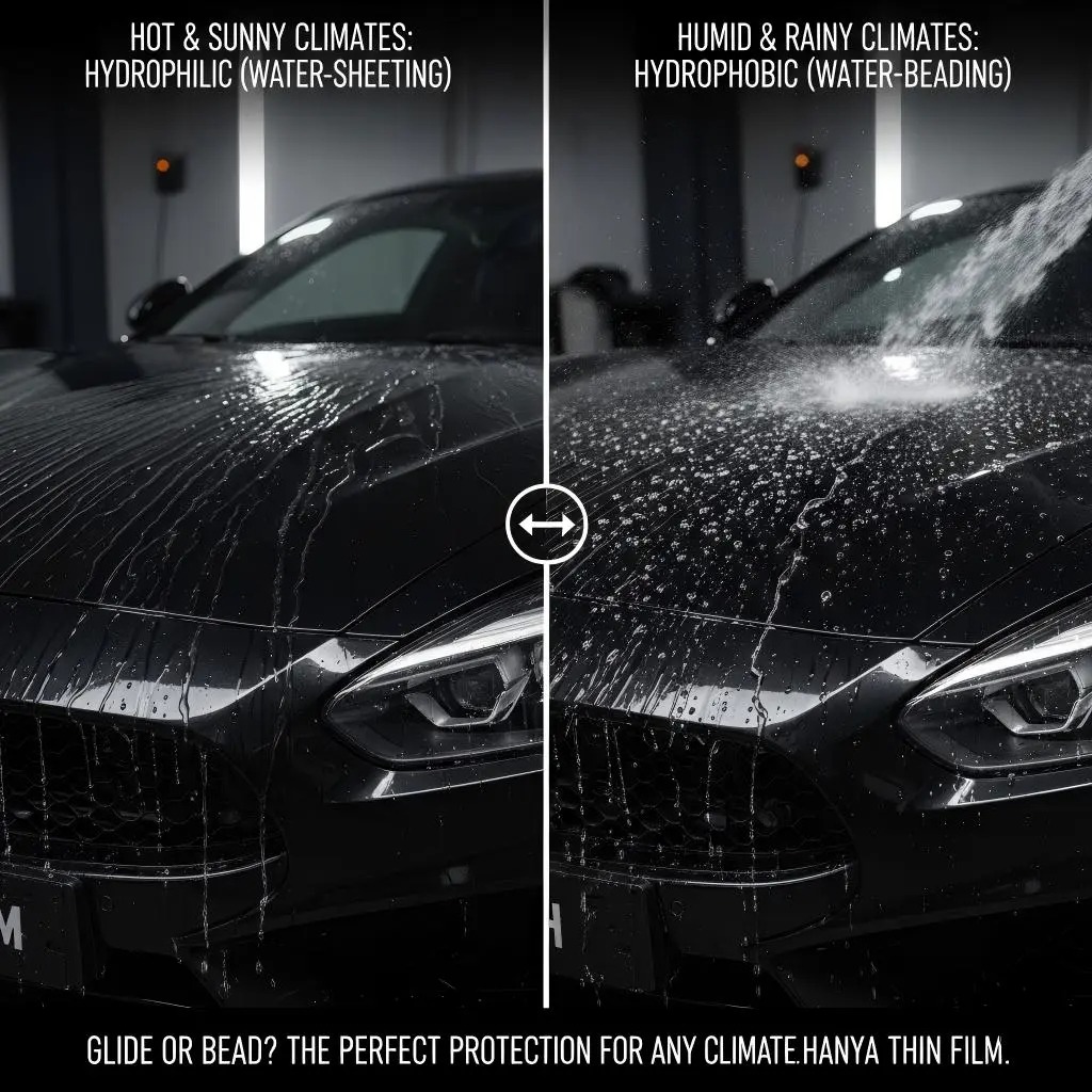 HANYAThinFilm's tweet image. PPF isn’t one-size-fits-all 🌍
Hydrophobic = water beading (rainy regions)
Hydrophilic = water sheeting (hot climates)
Choose the right coating for better performance.
📩 marketing@hanyathinfilm.com
🌐 hanyathinfilm.com

#hanya #ppf #automotivefilm #hydrophobic #hydrophilic