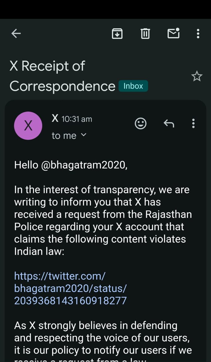 राजस्थान पुलिस मेरे इस वीडियो को हटवाना चाहती है। उसने X से 'रिक्वेस्ट' की है कि इस वीडियो को हटाओ, इससे 'भारतीय क़ानून' का उल्लंघन हुआ है। डियर <a href="/PoliceRajasthan/">Rajasthan Police</a>, इस व्यंग्य से कौन से क़ानून का उल्लंघन हुआ है? वैसे, अगर आपको रुपये का पैदल चलना बुरा लग रहा है तो अगली बार उसे बुलेट