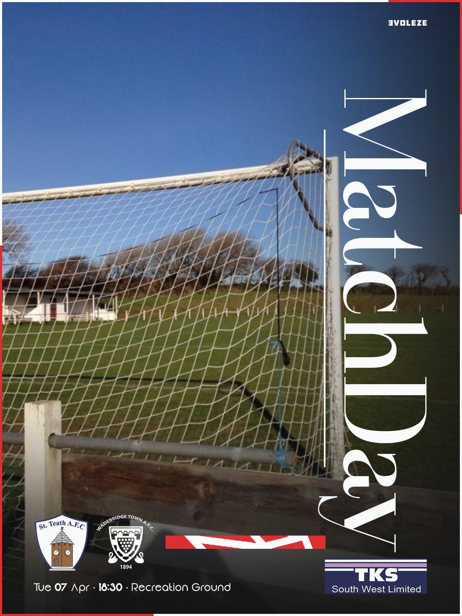 WadebridgeTown's tweet photo. Is #MatchDay as the #2ndTeam travel to close neighbours the Saints
π Away to St Teath
π @StPiranLeague Div 1 East
π
Tuesday 07/04/26
π Recreation Ground, PL30 3JZ
π 18:30
#utbb #wadebridgetown #thebridgers #stpiranleague #cornwallfootball https://t.co/eS0BAuSUek