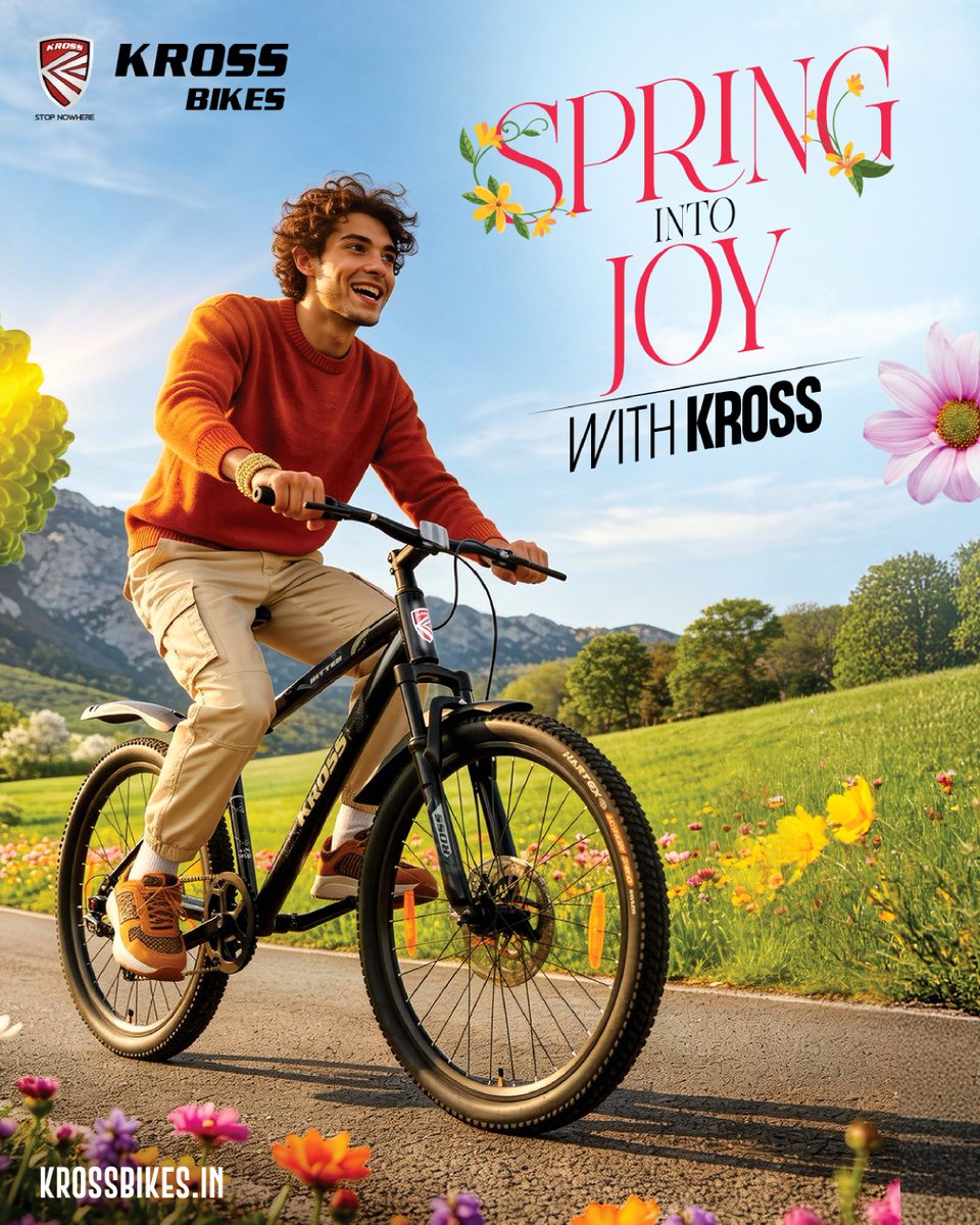 Kross_Bikes's tweet photo. Spring is here, and so is the perfect excuse to ride more, smile more, and feel free. 🌸🚴♂️
Let every turn bloom into a new adventure with Kross!
#KrossBikes #StopNowhere #SpringIntoJoy #SpringVibes #OutdoorAdventure https://t.co/ZtgCfhczAe