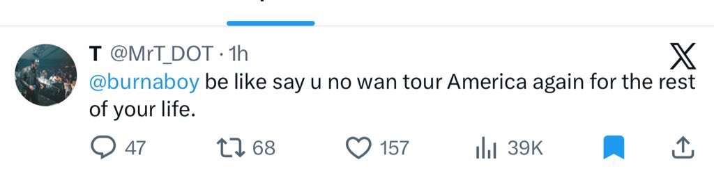 ManLikeIcey's tweet image. This is Wizkid’s guy incase he deletes.

Dj Tunez was beaten blue black in Dj Obi house last night by Burna Boy.

This one is real, no be agenda.

Last night was brutal o.