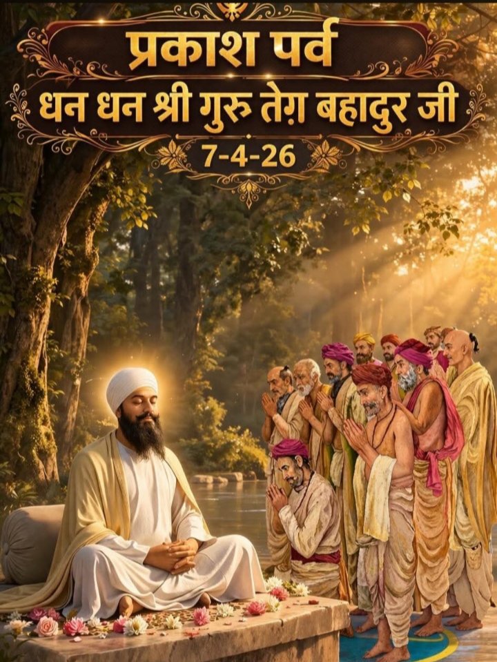 हिंद दी चादर नौवे पातशाह धन धन श्री गुरु तेग बहादुर साहिब जी के प्रकाश पर्व  दिया लख लख बधाईया होवे जी।