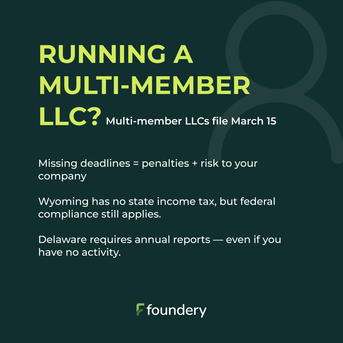 founderyusa's tweet photo. April 15, 2026 is almost here. ⏰
Delaware and Wyoming founders, missing your federal tax deadline means serious fines.
Swipe through to stay compliant before it’s too late ⚠️
#DelawareFounders #WyomingFounders #USBusinessTax #TaxDeadline2026 #FounderyUSA #StayCompliant https://t.co/xCdqXNIYnC