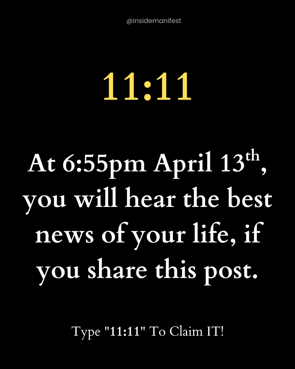 insidemanifest's tweet photo. Type "11:11" and send this to yourself. https://t.co/Ck4wOHFmq8