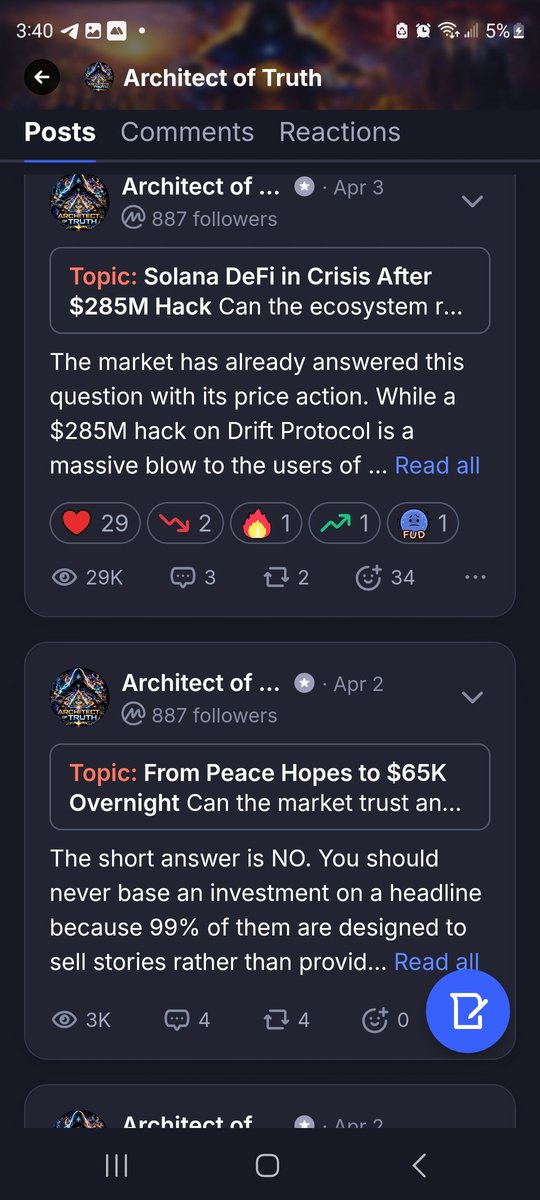 Architect_Truth's tweet photo. Here are two posts i recently wrote for CMC topics. People seemed to like my perspective on CMC so i figured i pass it on here. Seems people really liked my thoughts on the recent Solana hack #SOL #Crypto #Finance #Investing https://t.co/3B901QReOn