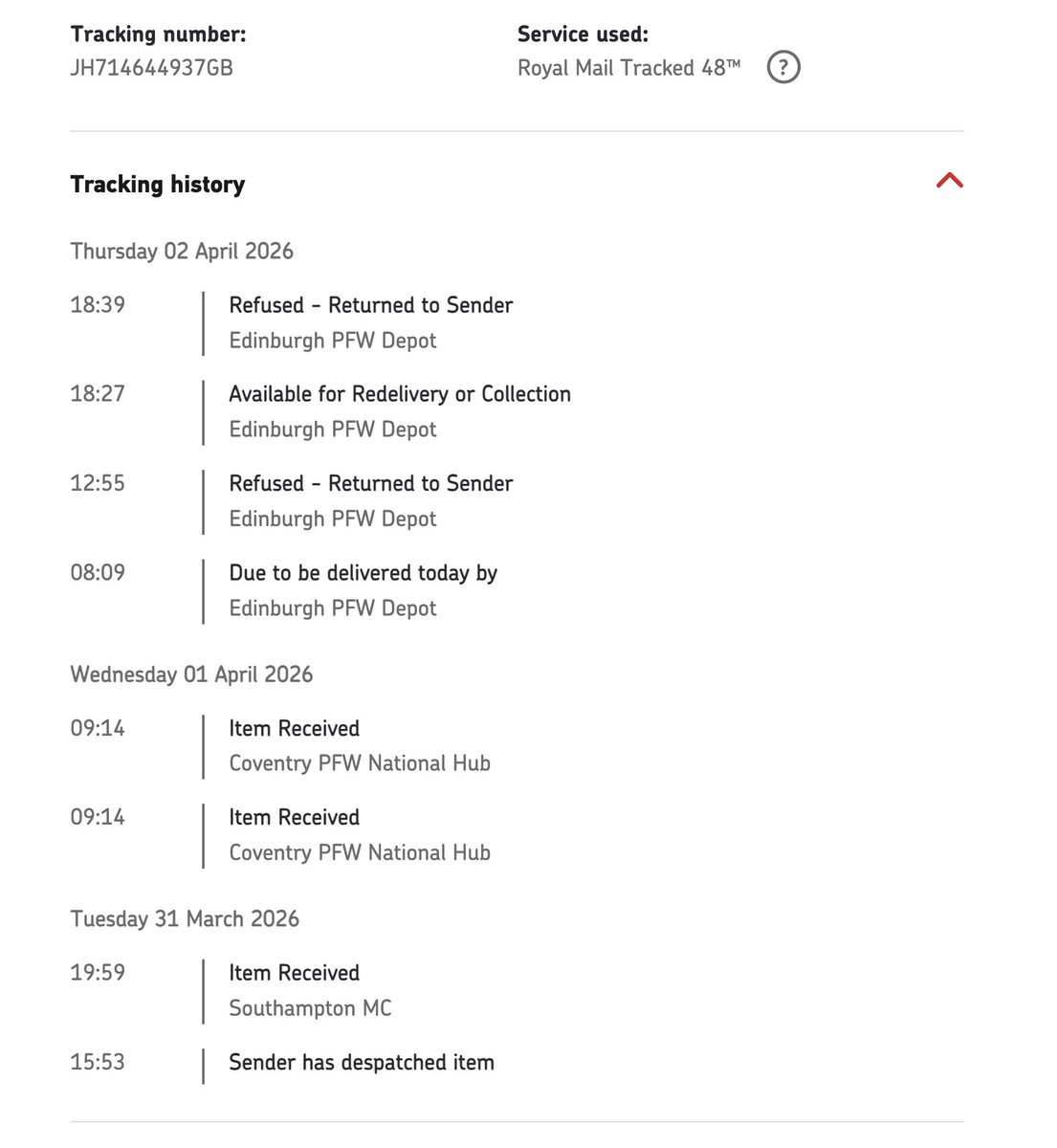 anonymousAngry3's tweet photo. @parcelforce why is it okay for your drivers to just fabricate shit ? this is utter crap ... I have the van on camera driving past at the moment he updated the status to say delivery refused.  And then you provide no ability to inform you (other than x) https://t.co/3LDSBeee1n