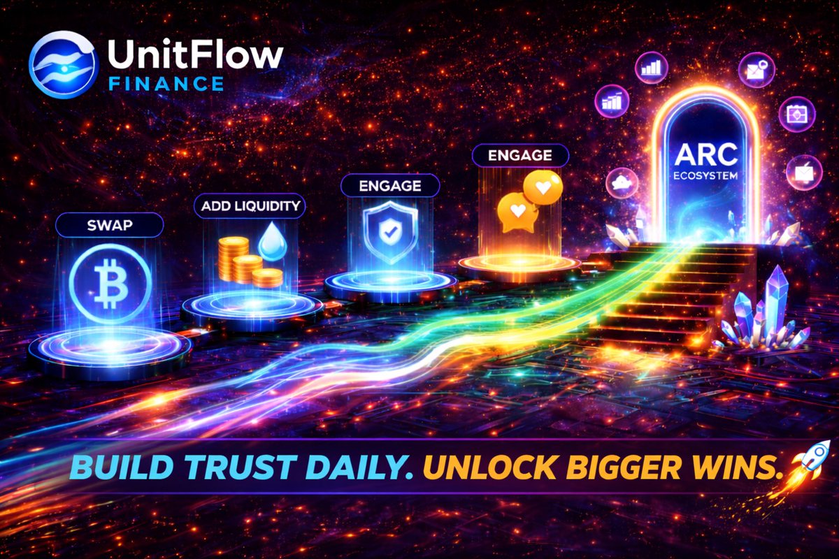 MHJOE07's tweet photo. Smart DeFi growth comes from actions that compound trust over time. ⚡

With @UnitFlowFinance, every swap, liquidity move, and ecosystem engagement turns activity into reputation and reputation into bigger @arc opportunities. 🌊

Build trust daily. Unlock bigger wins. 🚀 https://t.co/RjCLeitIQu