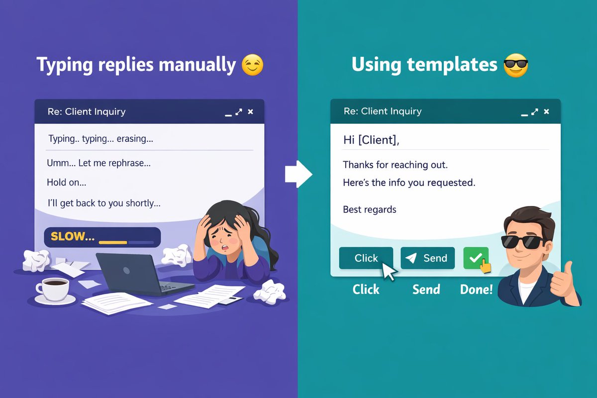 Lucyngozi_'s tweet photo. STILL TYPING THE SAME RESPONSES EVERYDAY?

You’re wasting time

Day 6 of my visibility challenge with @remotetrybe hosted by @odosaabi 

Templates = speed + consistency

Click. Insert. Send.

Work smarter, not harder.

#remotetrybechallenge #virtualassistantjourney #VApowerskills https://t.co/LZwGqWmCFK