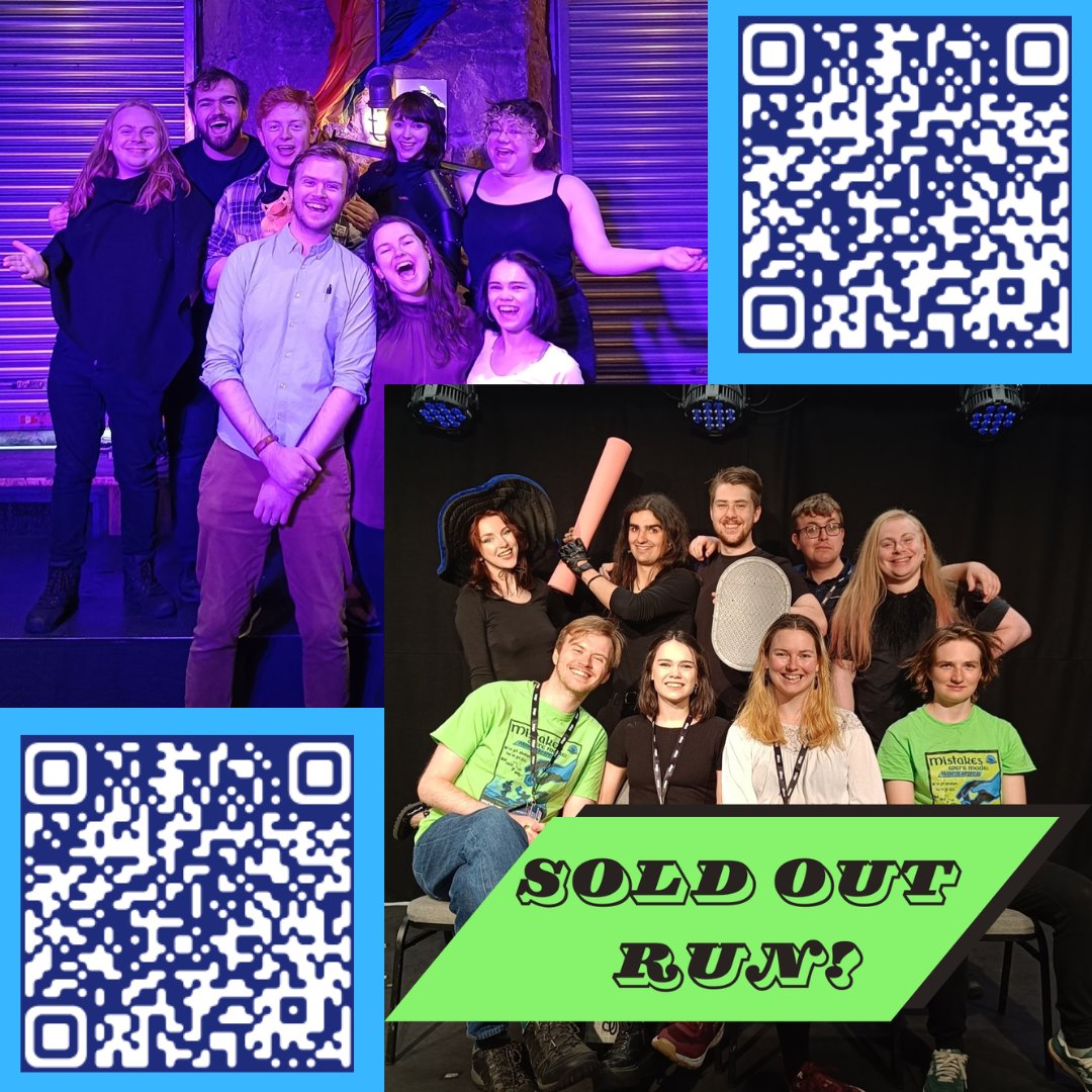 BottomsUpT's tweet photo. Remembering the times we sold out Mistakes Were Made 1 and 2 🦆🏥

Come along and audition in May to be part of number 3 ☠️

Just follow the QR or visit https://t.co/dM2znNbcrg ! https://t.co/eNIPVCAg4v