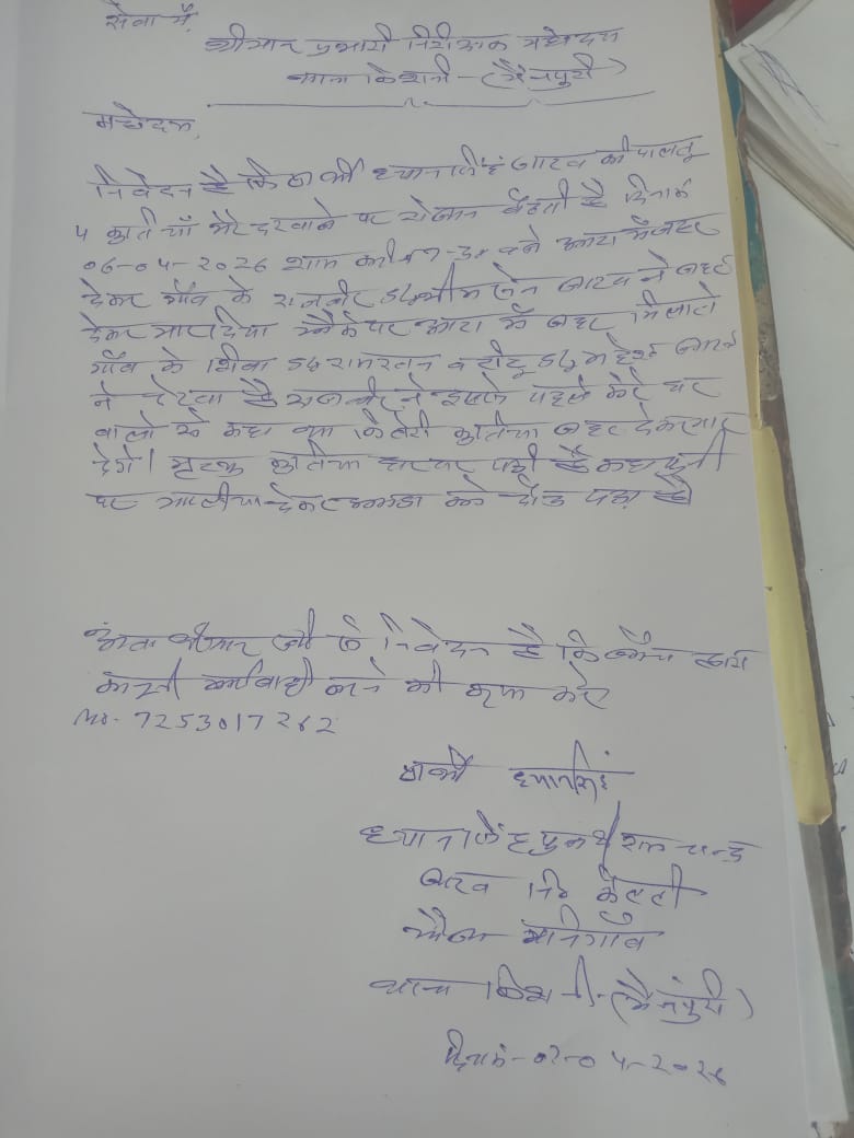 JournalistShiv4's tweet photo. *ब्रेकिंग मैनपुरी* 
दबंग युवक ने बेजुबान चार पालतू कुत्तों को जहर देकर उतारा मौत के घाट वीडियो हुआ वायरल..तड़प तड़प कर मरे चार जानवर बिलखते रहे उनके मासूम छोटे बच्चे नजारा देख भावुक हुए ग्रामीण.. किशनी थाना क्षेत्र के गांव केल्टी मौजा मनिगांव का मामला.. @mainpuripolice @Uppolice https://t.co/VH9IHJCXbs