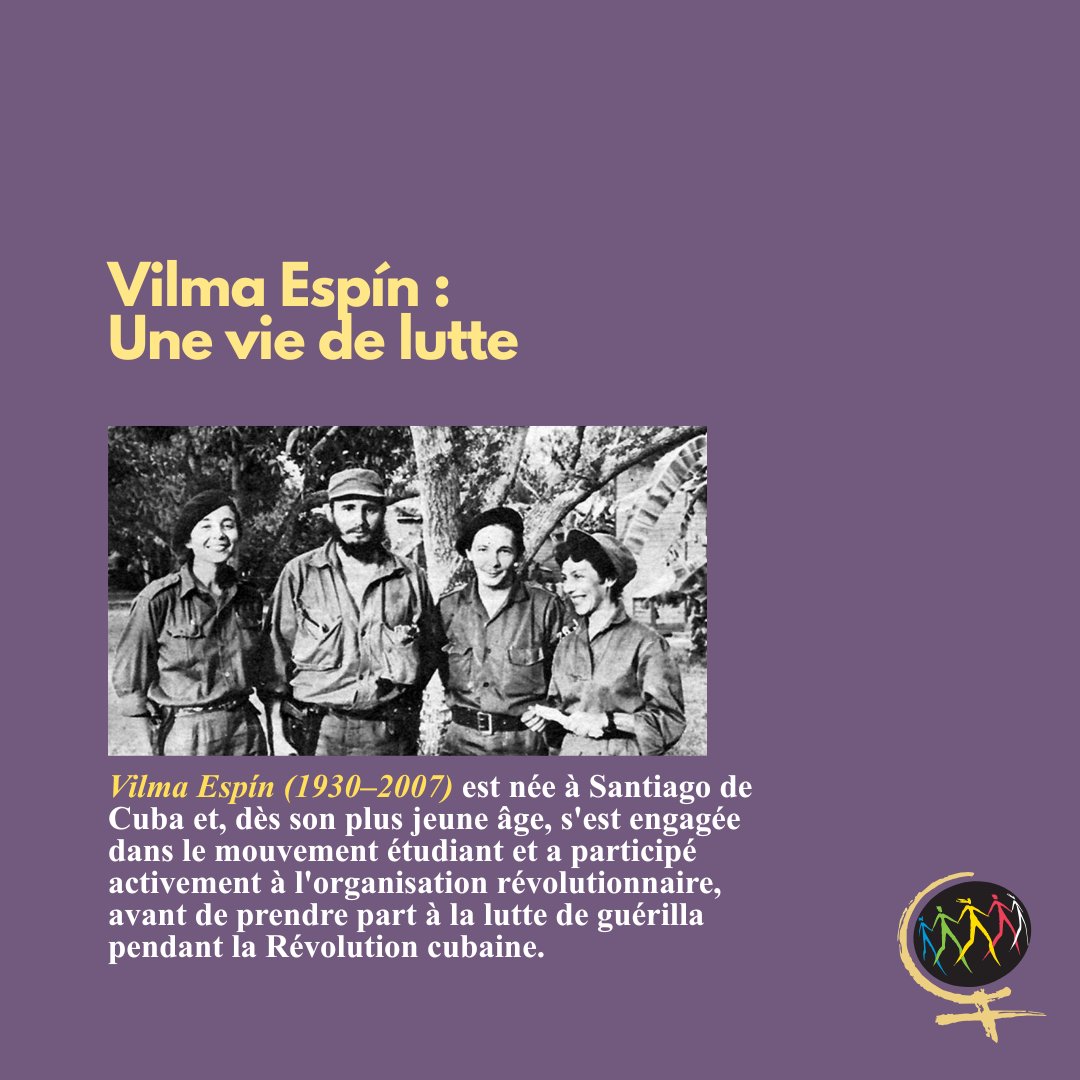 WorldMarchWomen's tweet photo. ✊ À Cuba, Vilma Espín reste un symbole fort de la lutte féministe et de la transformation révolutionnaire.

🌍 Nous rendons hommage à Vilma Espín à travers notre lutte internationale, anti-impérialiste et féministe ! https://t.co/qQvv5QBbGv